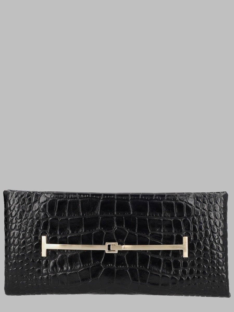 Clutch in Pelle Effetto Coccodrillo