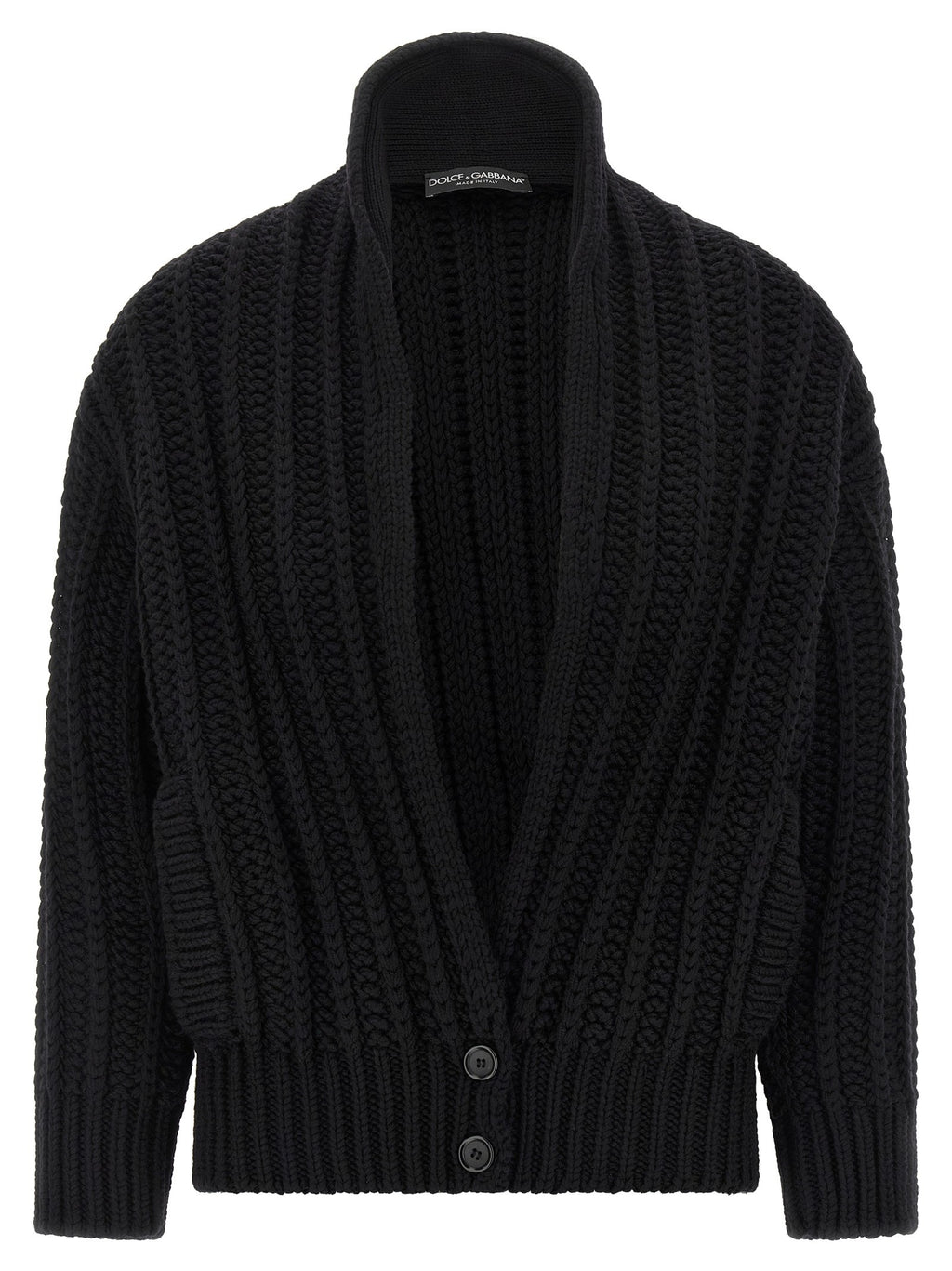 Coarse wool cardigan