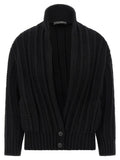 Coarse wool cardigan