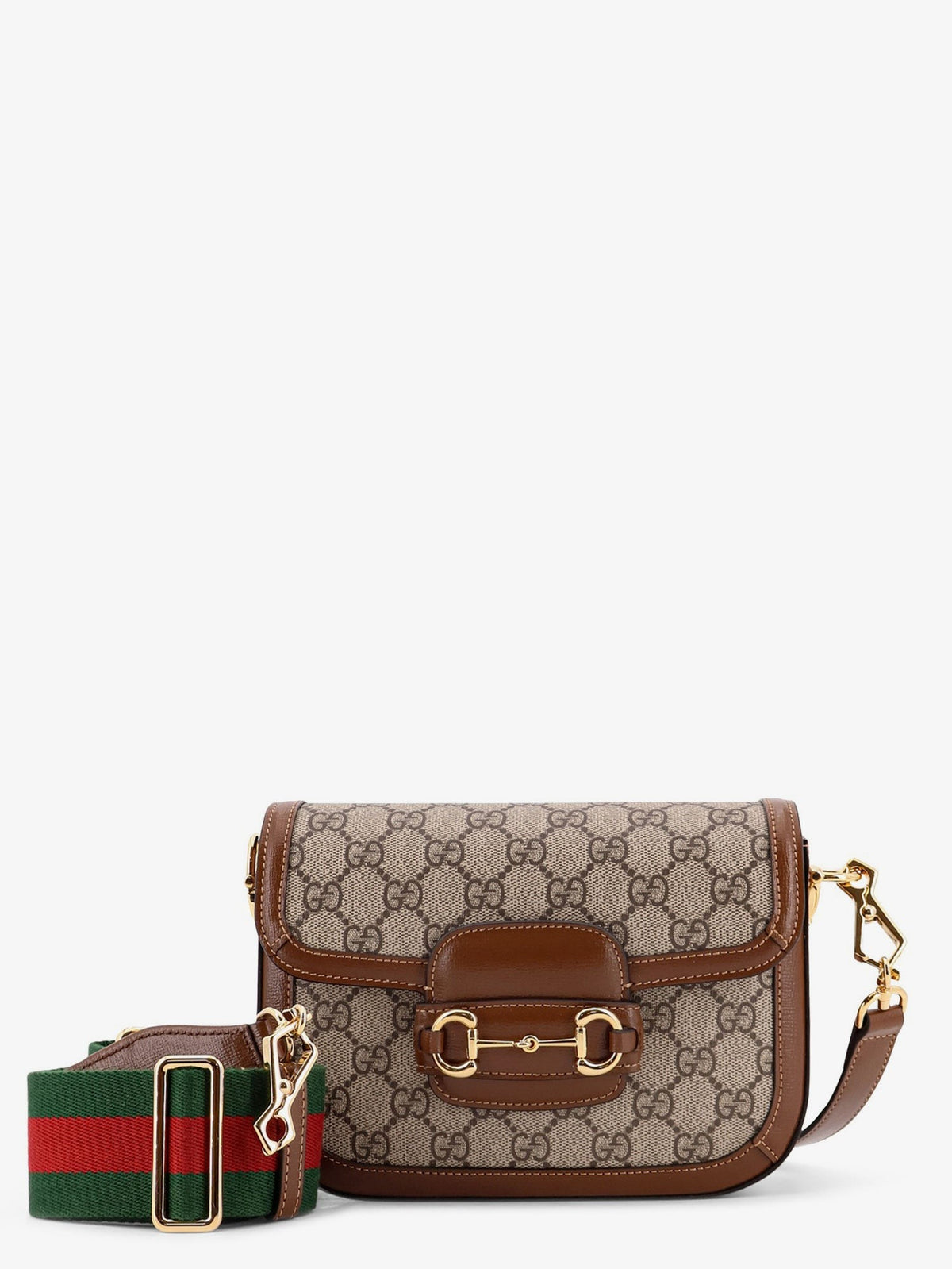 Coated canvas Gucci Horsebit 1955 crossbody bag with GG Supreme motif