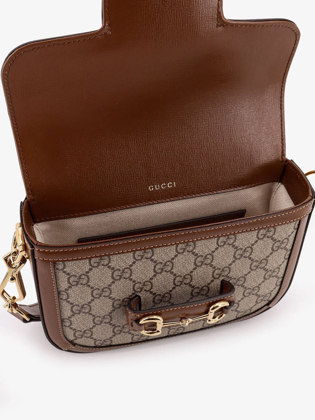 Coated canvas Gucci Horsebit 1955 crossbody bag with GG Supreme motif 5