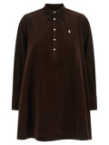 Corduroy dress with embroidery