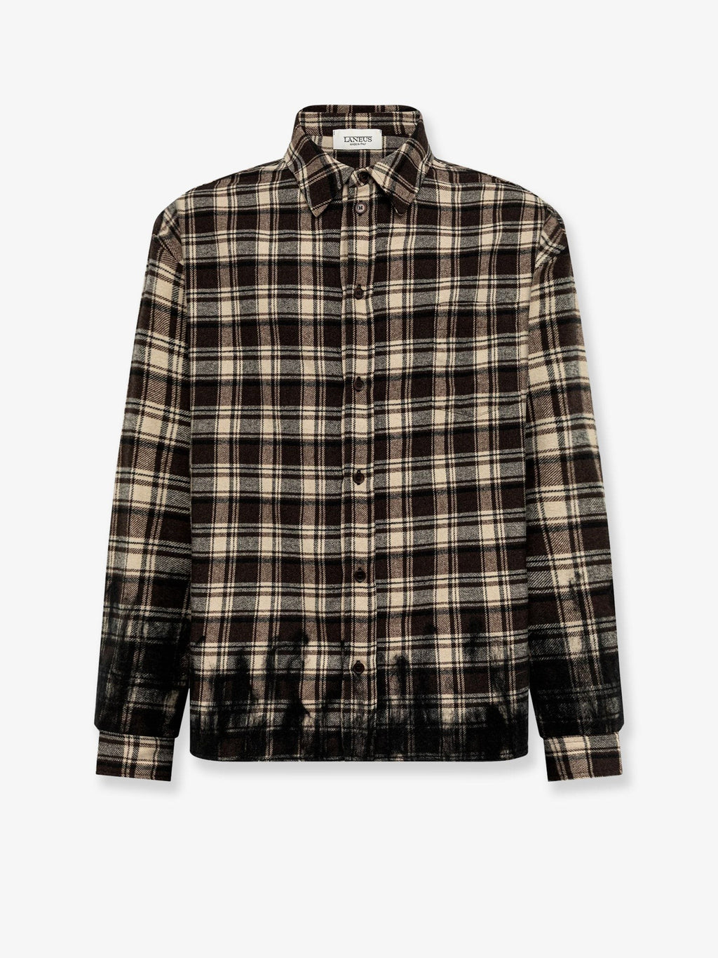 Cotton blend shirt with check pattern