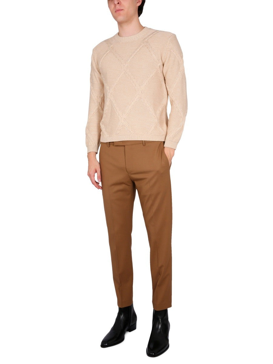 COTTON CABLE STITCH CREW NECK SWEATER 2