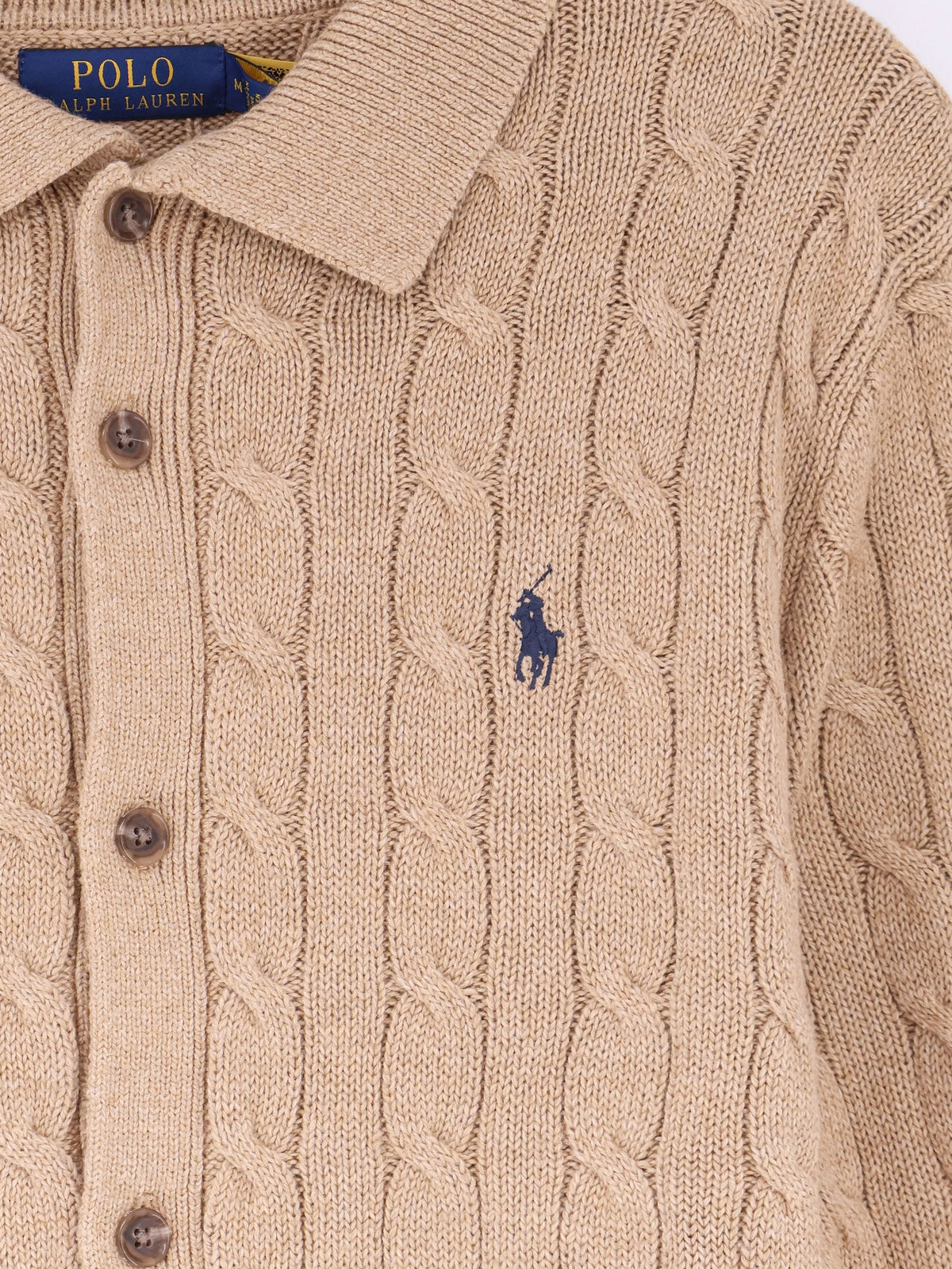 Cotton cardigan with braided knit 3