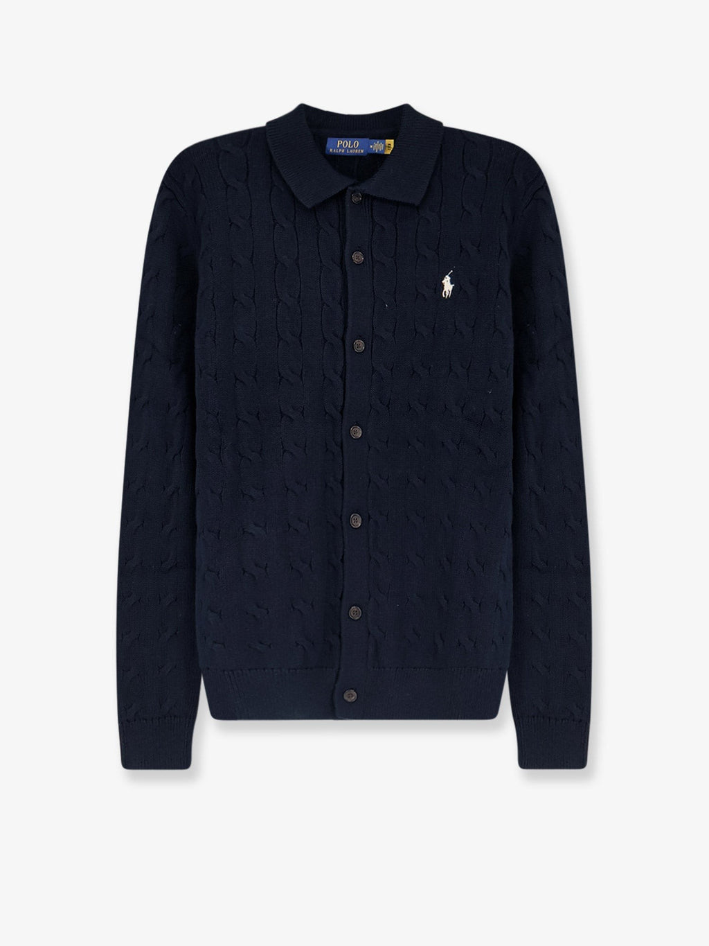 Cotton cardigan with braided knit