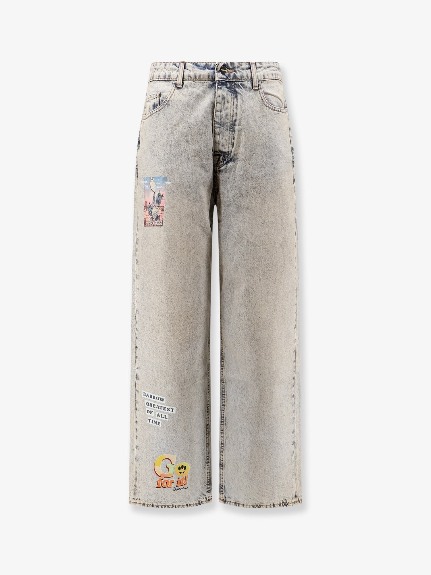 Cotton jeans with all-over print