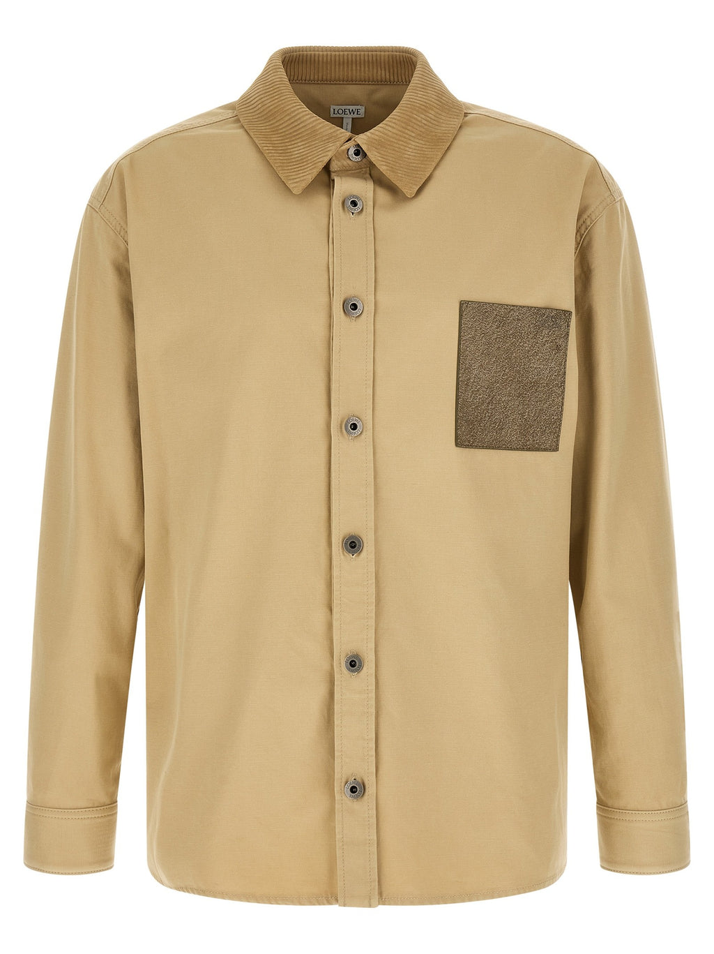 Cotton overshirt with tschino