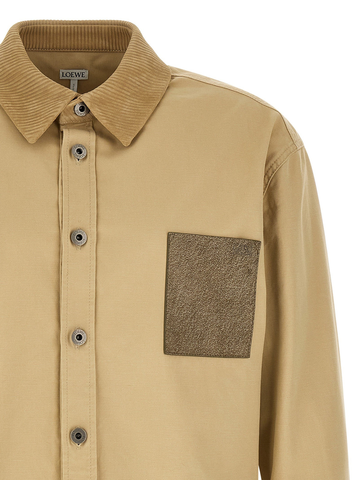Cotton overshirt with tschino 3