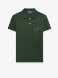 Cotton polo shirt with embroidered logo on the front