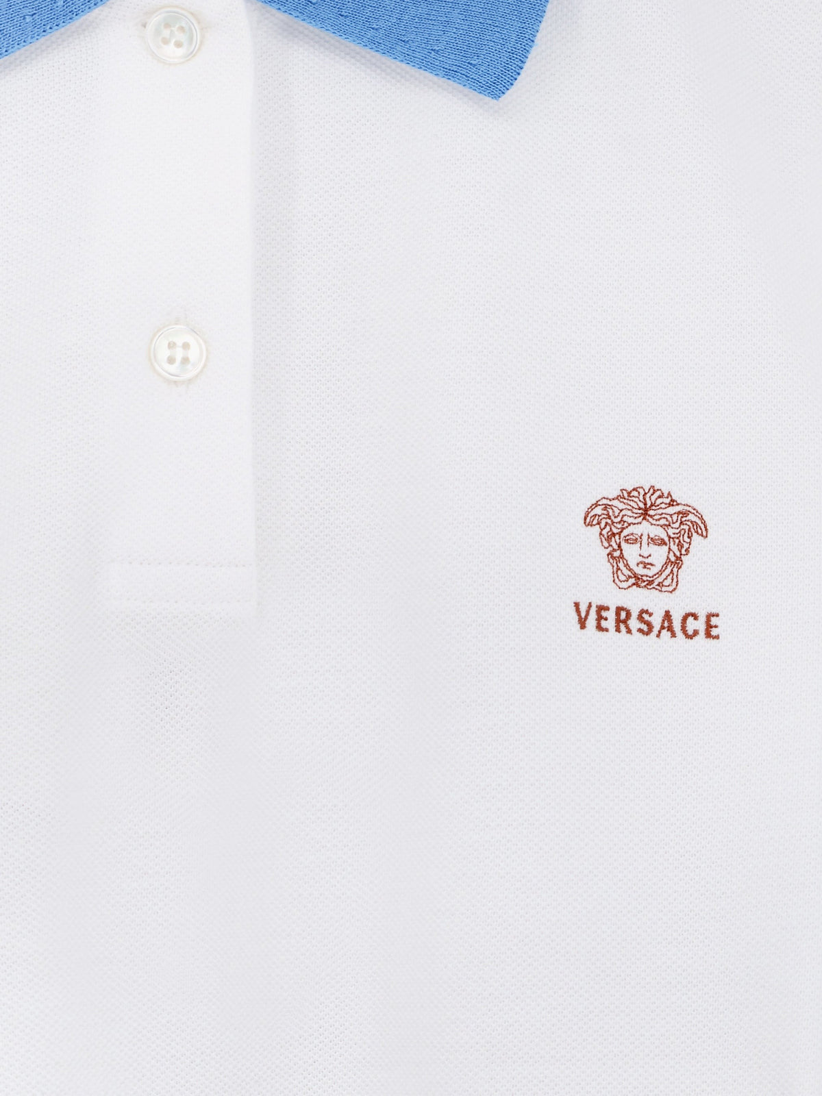 Cotton polo shirt with Medusa embroidery 3