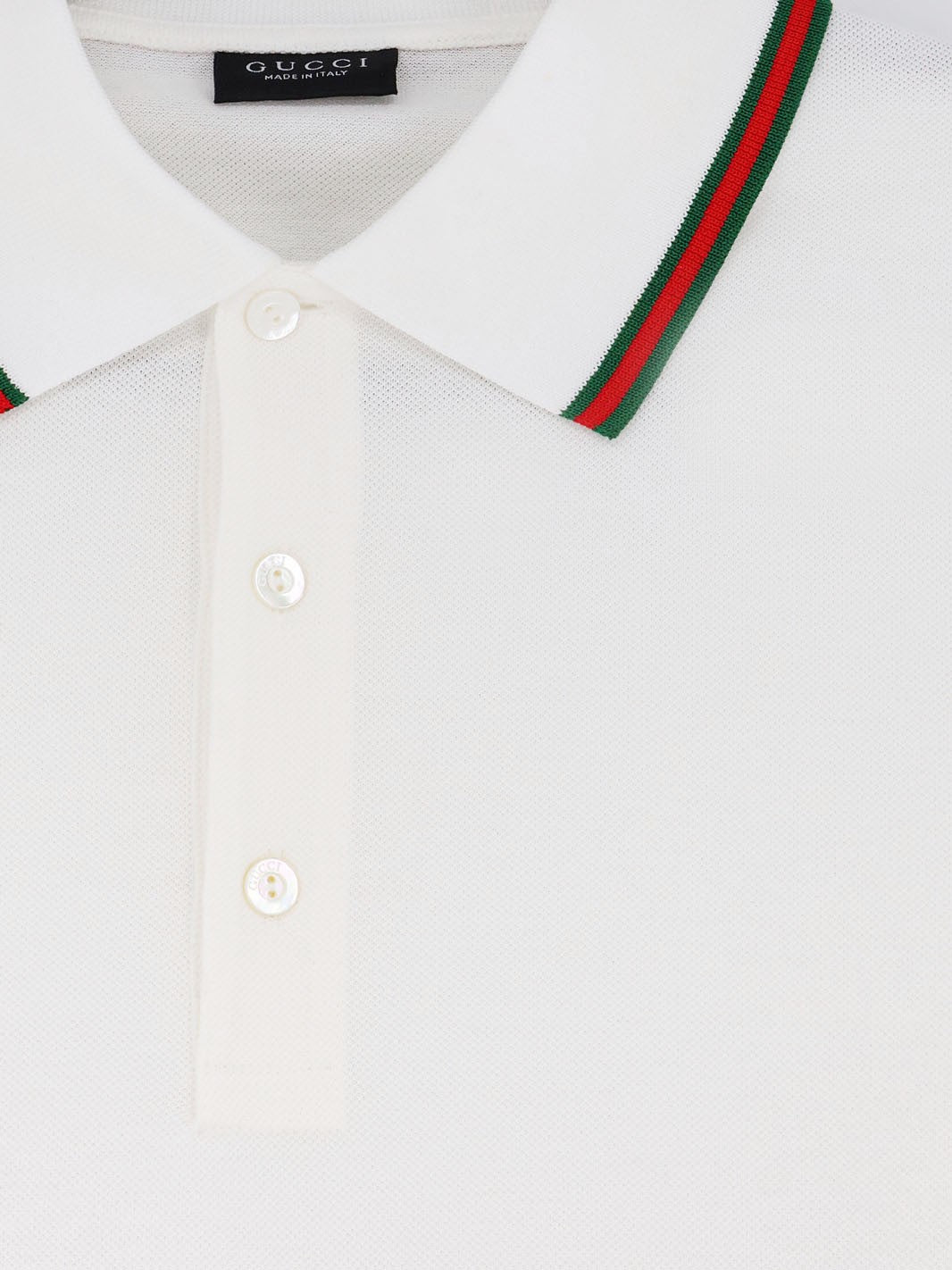 Cotton polo shirt with Nastro Web detail on the collar 3