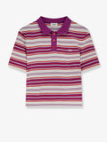 Cotton polo shirt with striped pattern