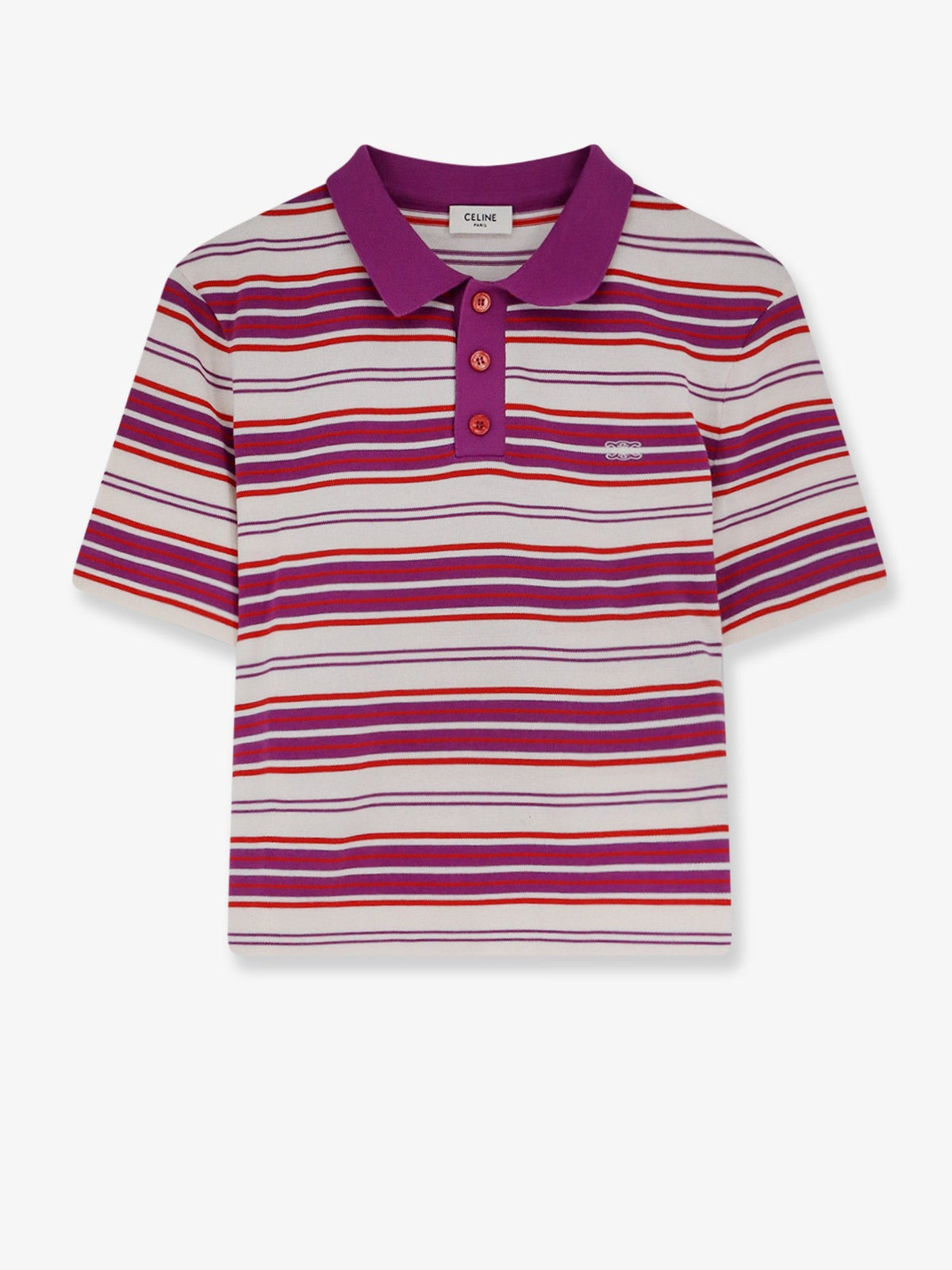 Cotton polo shirt with striped pattern