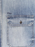 Cotton shirt jacket with embroidered lettering logo 3