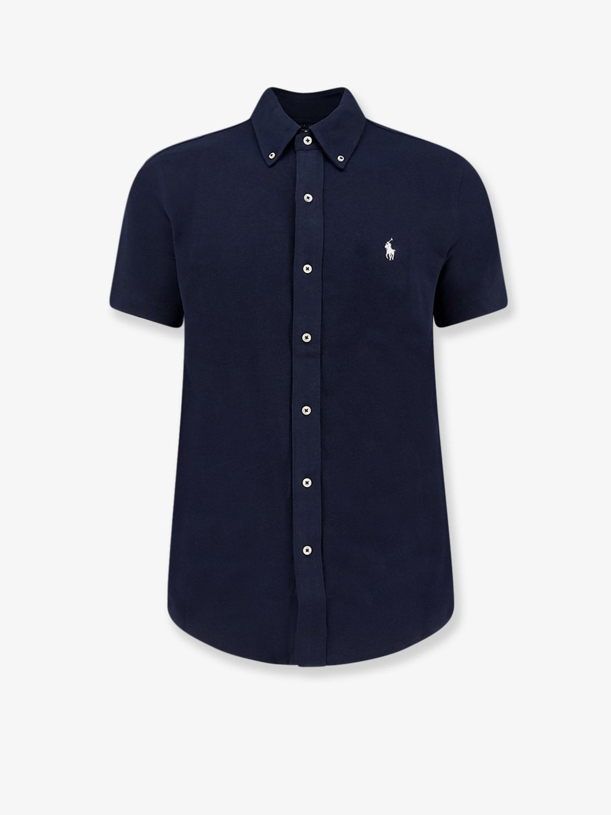 Cotton shirt with front embroidered logo