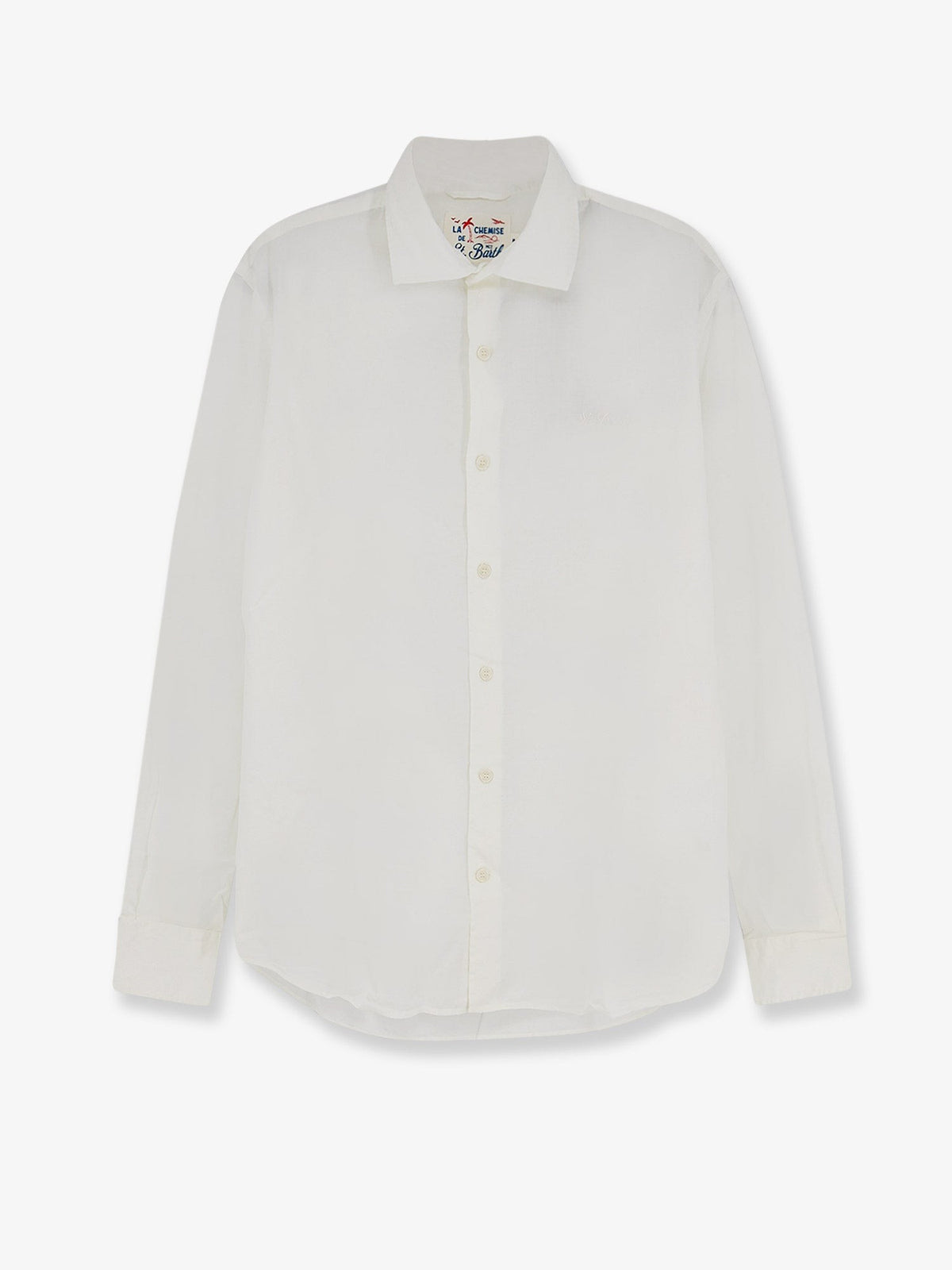 Cotton shirt with front embroidered logo