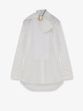 Cotton shirt with metal logo detail