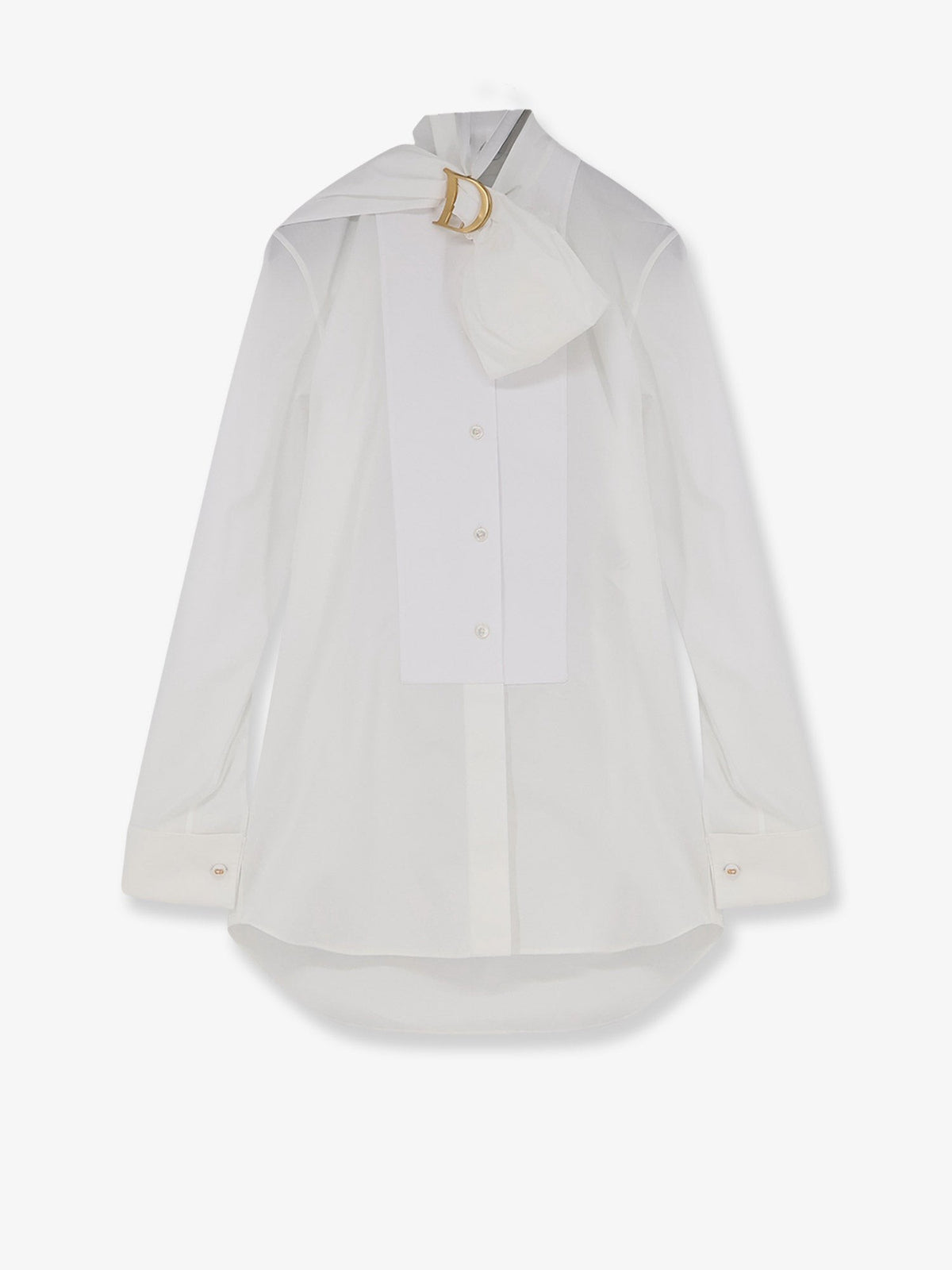 Cotton shirt with metal logo detail