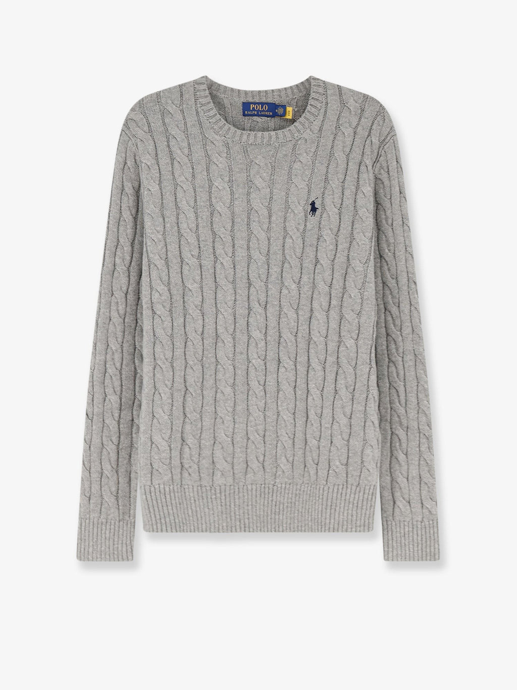 Cotton sweater with cable knit