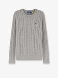 Cotton sweater with cable knit
