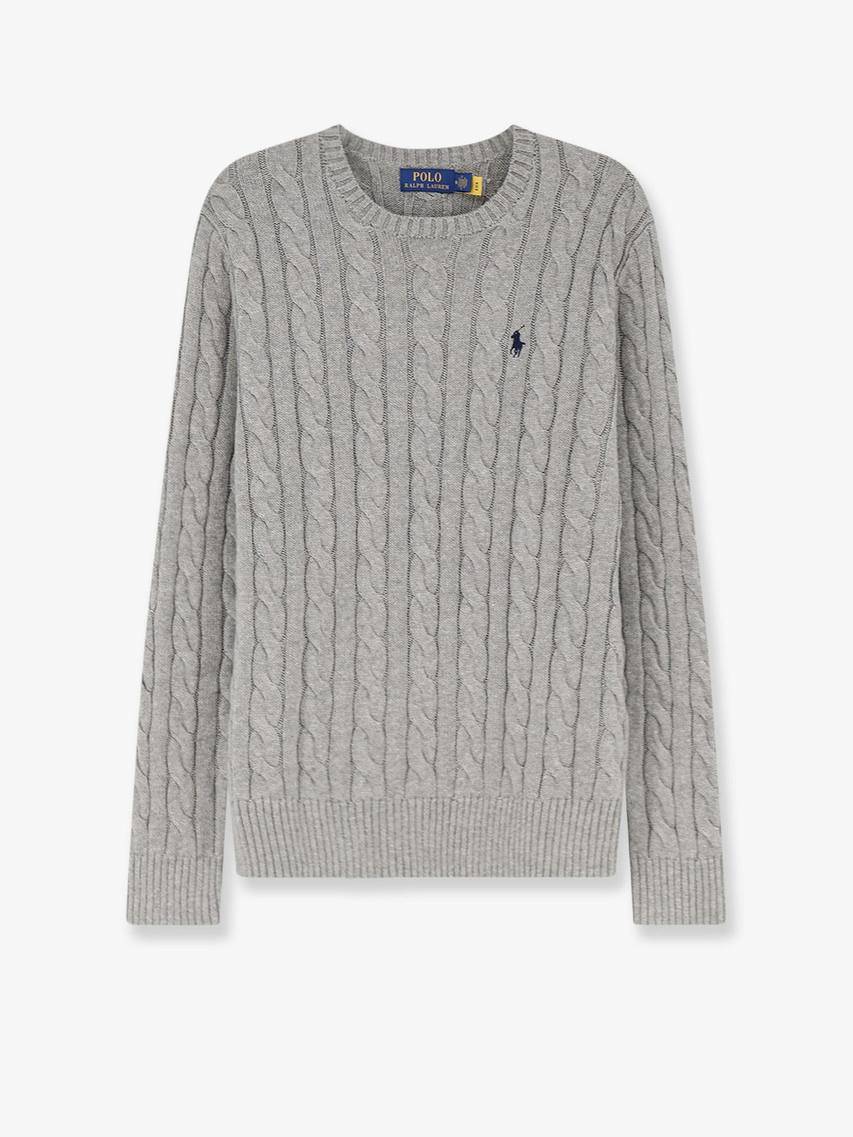 Cotton sweater with cable knit