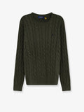 Cotton sweater with embroidered logo on the front