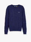 Cotton sweater with embroidered logo on the front