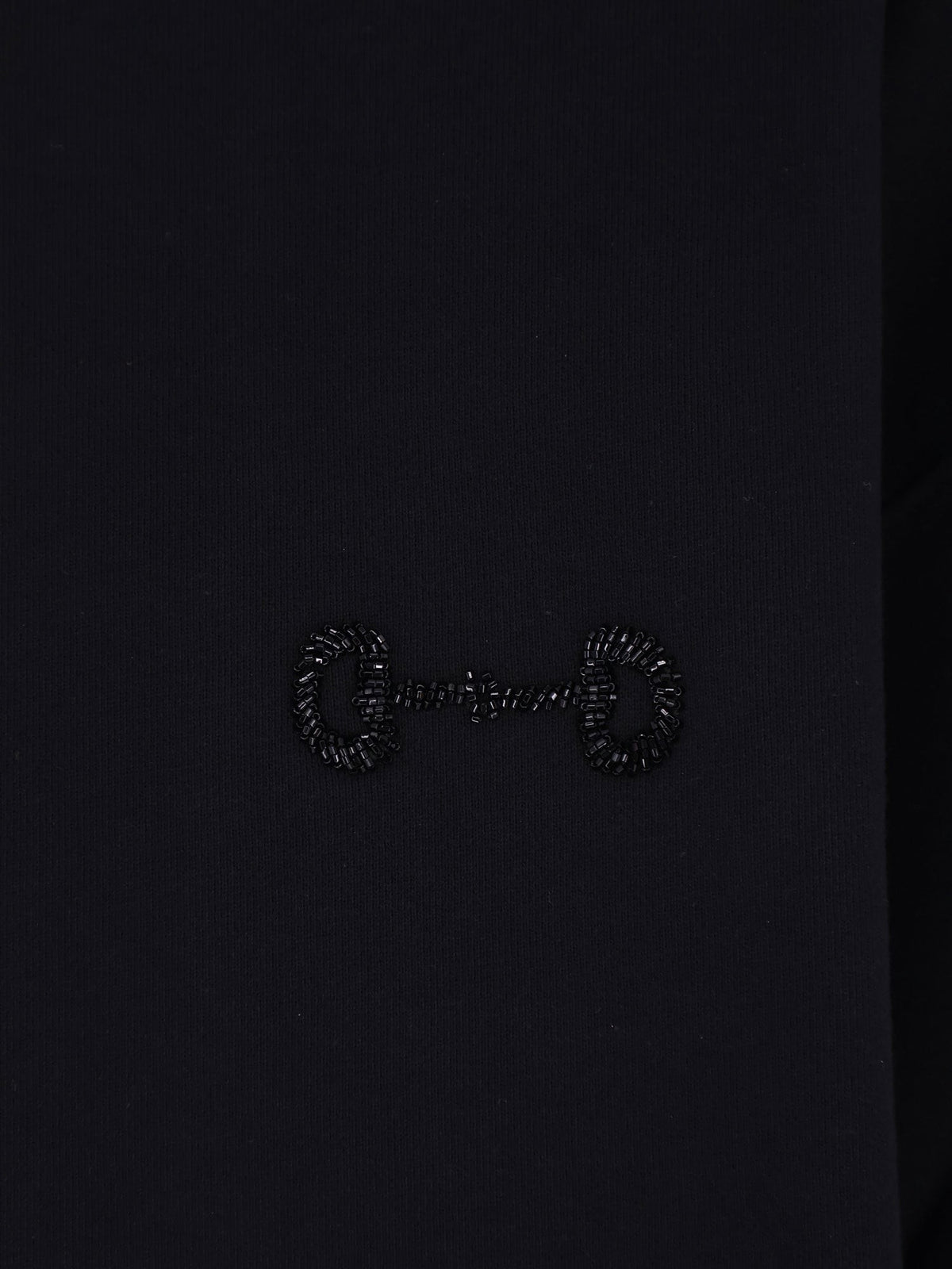 Cotton sweatshirt with beaded Horsebit detail 3