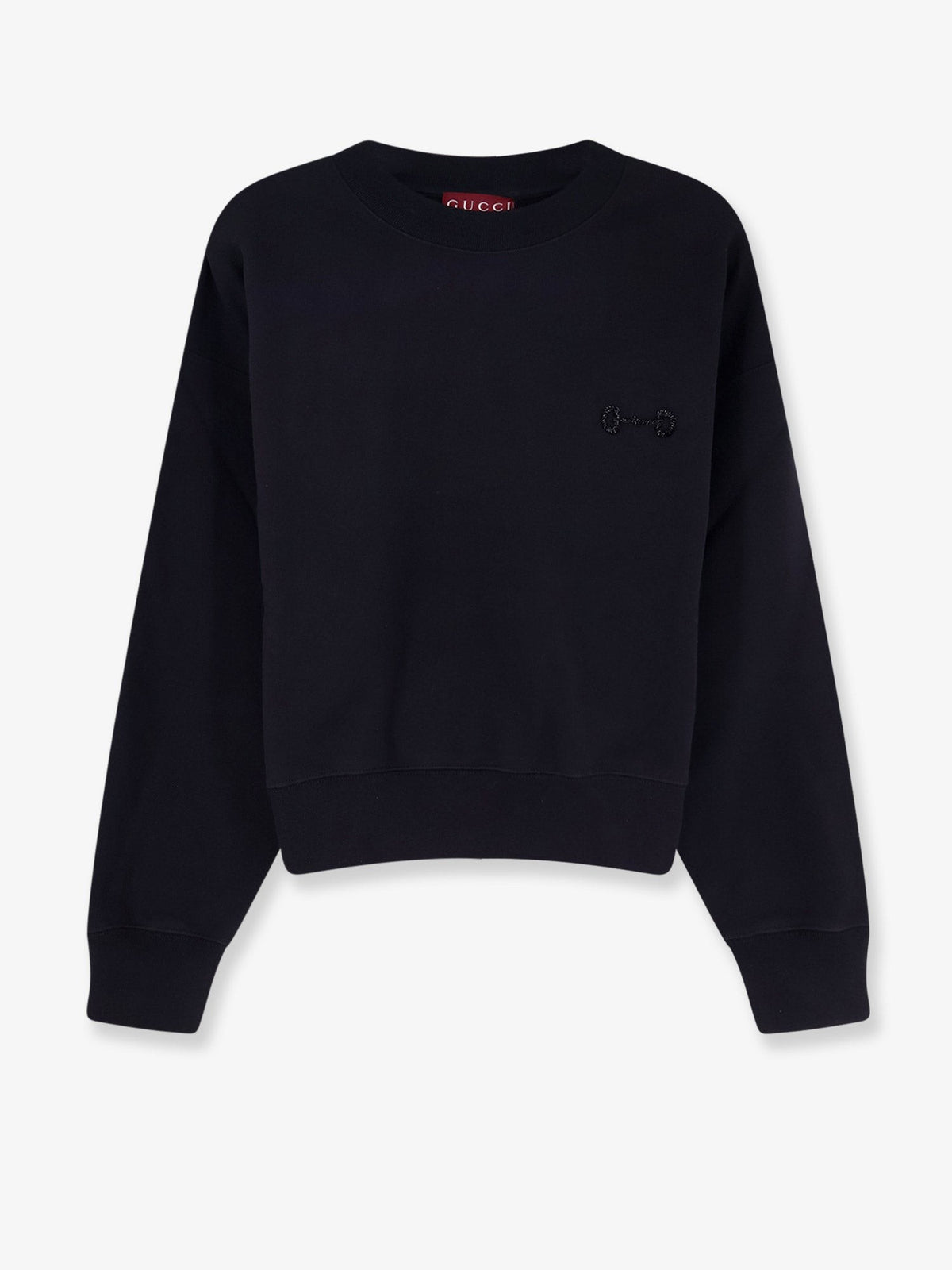 Cotton sweatshirt with beaded Horsebit detail