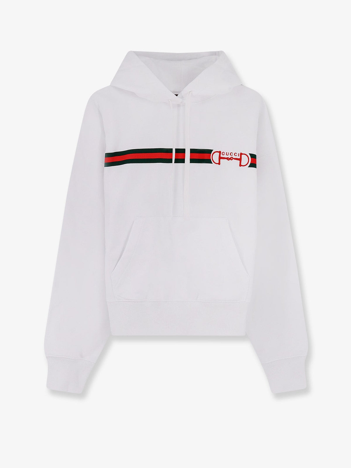 Cotton sweatshirt with embroidered Horsebit on the front