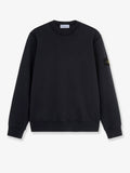 Cotton sweatshirt with side logo patch