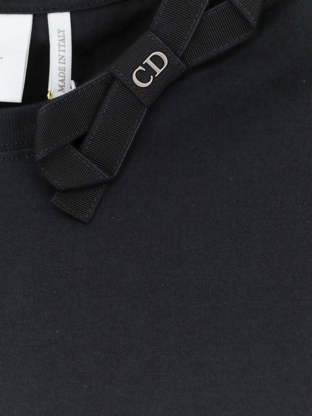 Cotton T-Shirt with grosgrain bow detail 3
