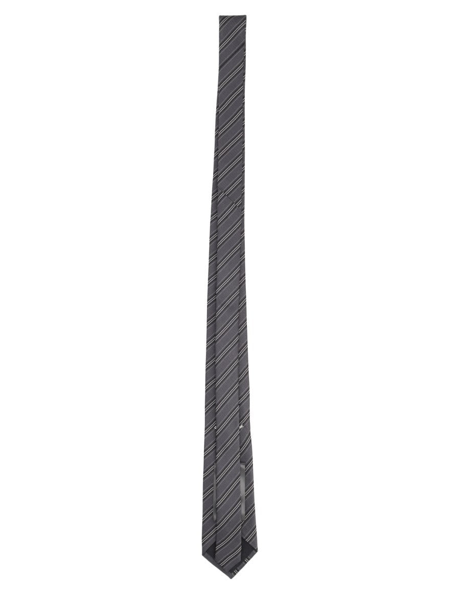 Cravatta A Righe In Jacquard Di Seta 2