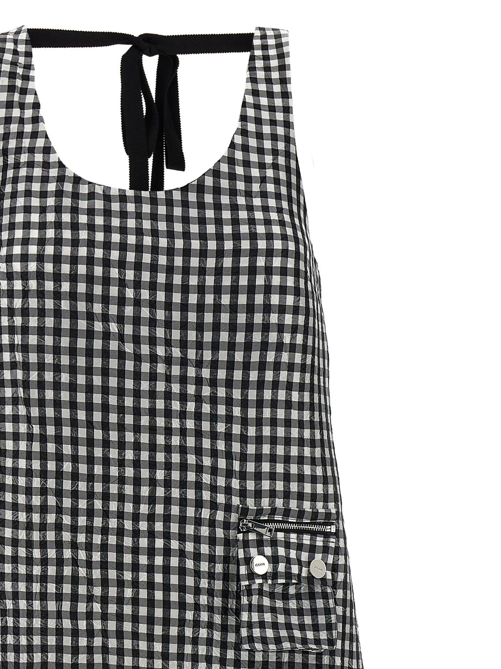 'Crinkled Check Long' dress 3