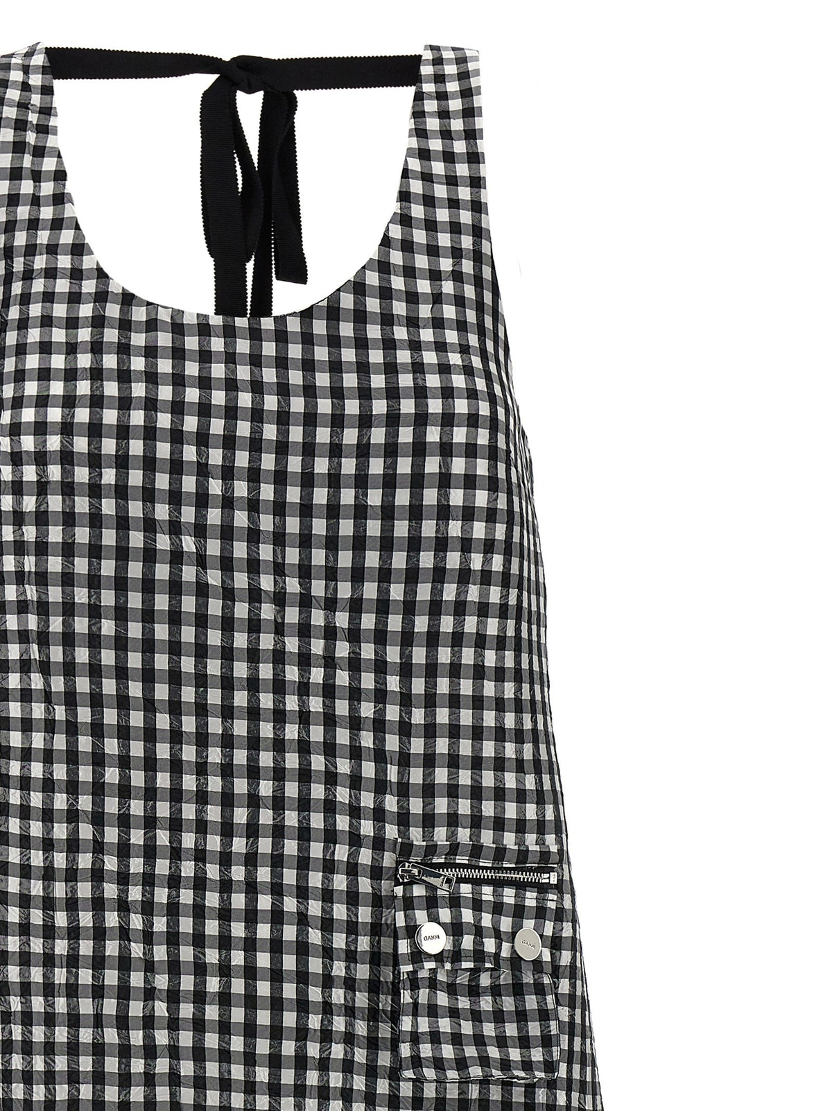 'Crinkled Check Long' dress 3