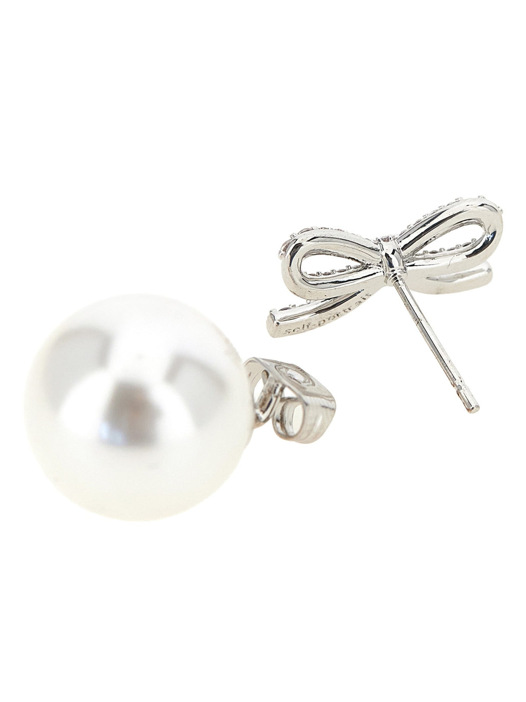 'Crystal Bow Pearl Back' earrings 2