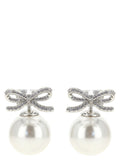 'Crystal Bow Pearl Back' earrings