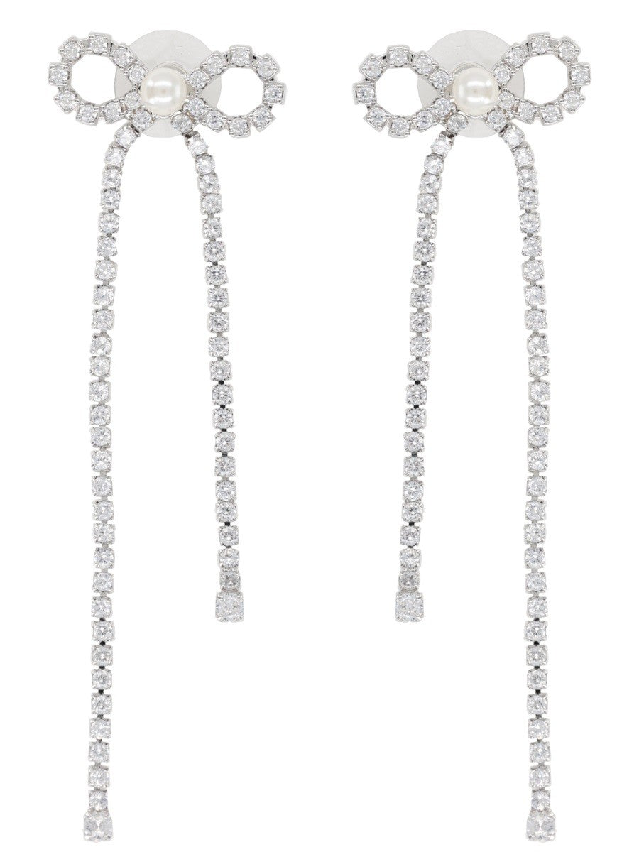 "CRYSTAL DROPLET BOW" EARRINGS