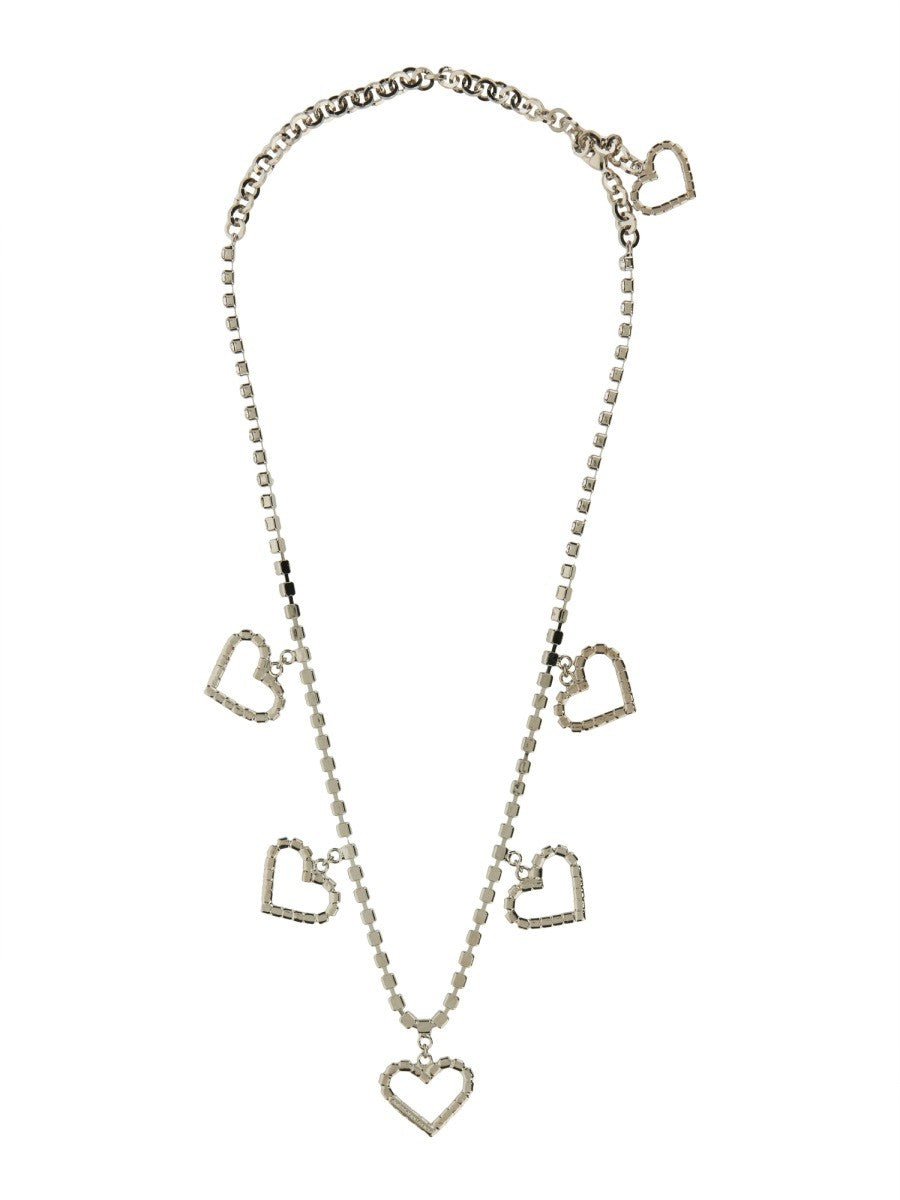 CRYSTAL NECKLACE WITH HEART PENDANTS 2