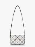 Cuboid shoulder bag with geometric pattern