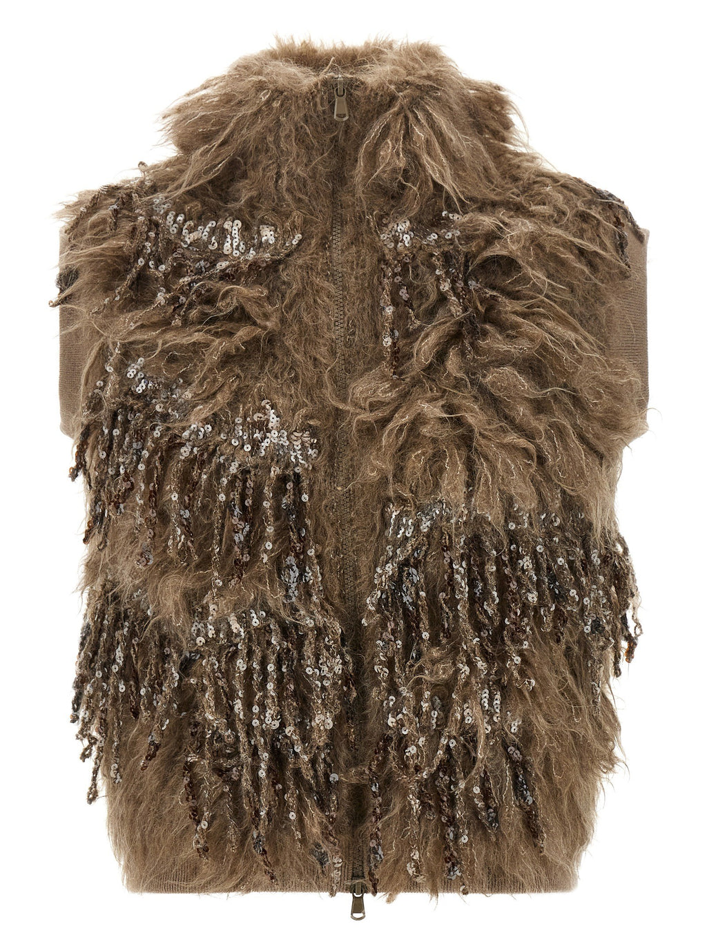 'Dazzling Moss Embroidery' vest