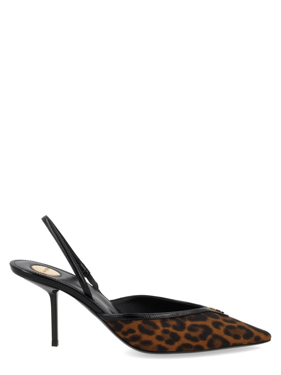 Décolleté Aperte sul Retro "Folie" in Gros-Grain Leopardato