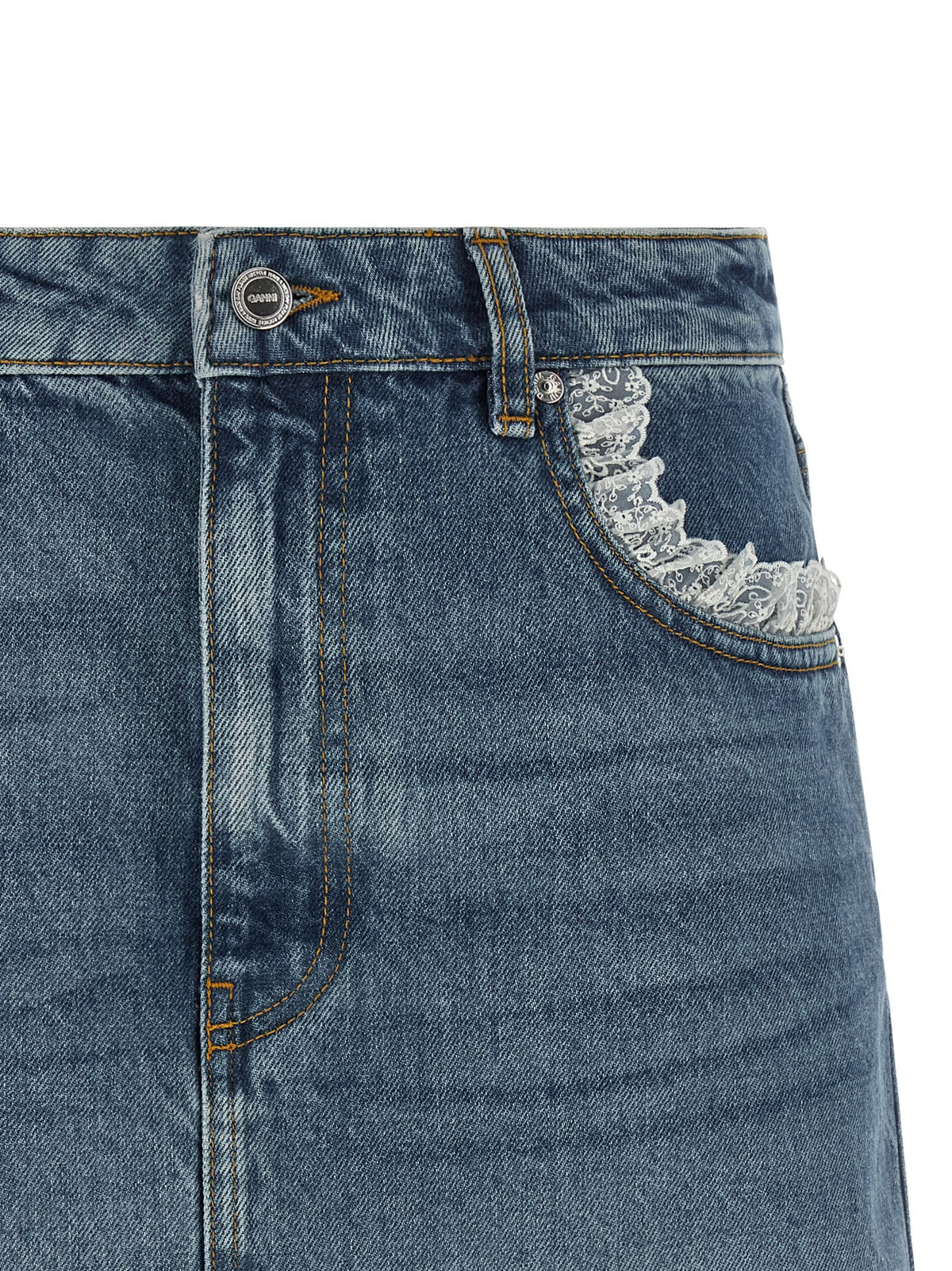 Denim and lace skirt 3