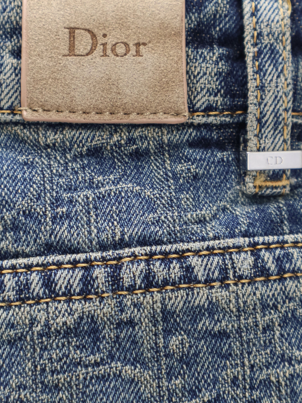 Denim blue jeans with all-over Dior Oblique motif 3