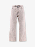 Denim jeans with bleached pattern