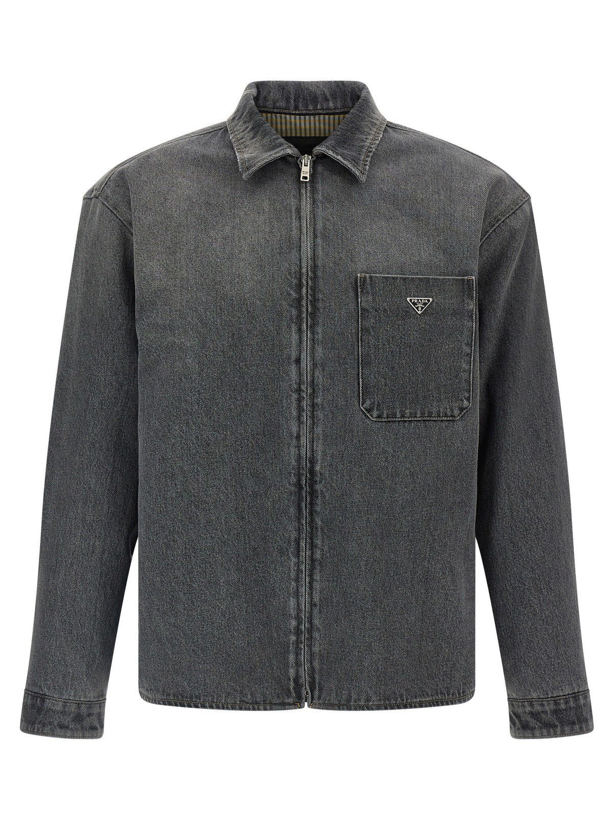 Denim shirt with zip