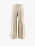 Denim trousers with back logo patch