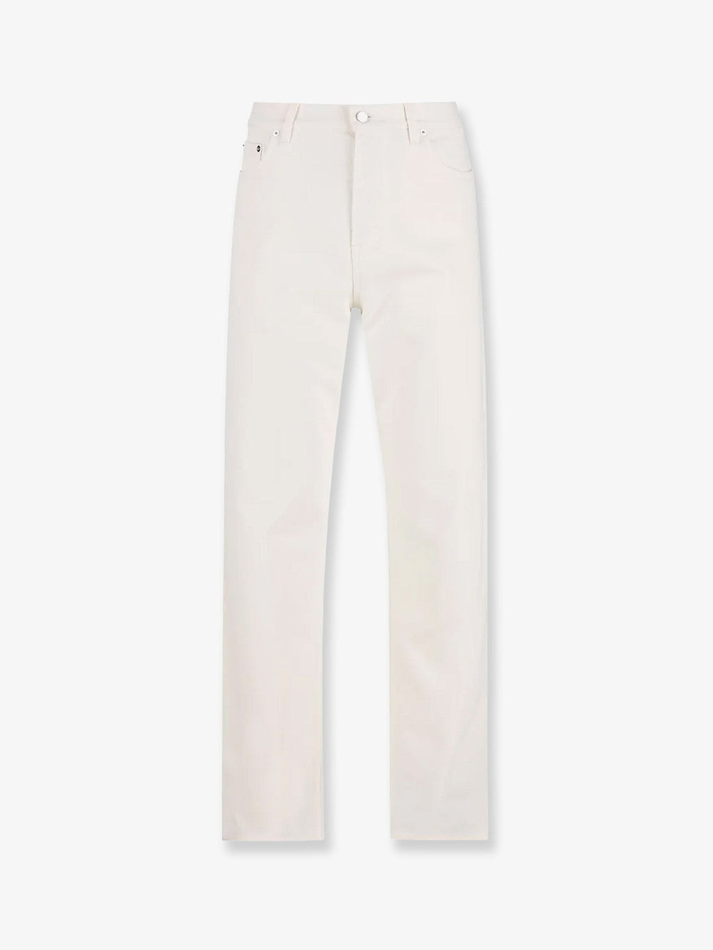 Denim trousers with metal Horsebit detail on the back