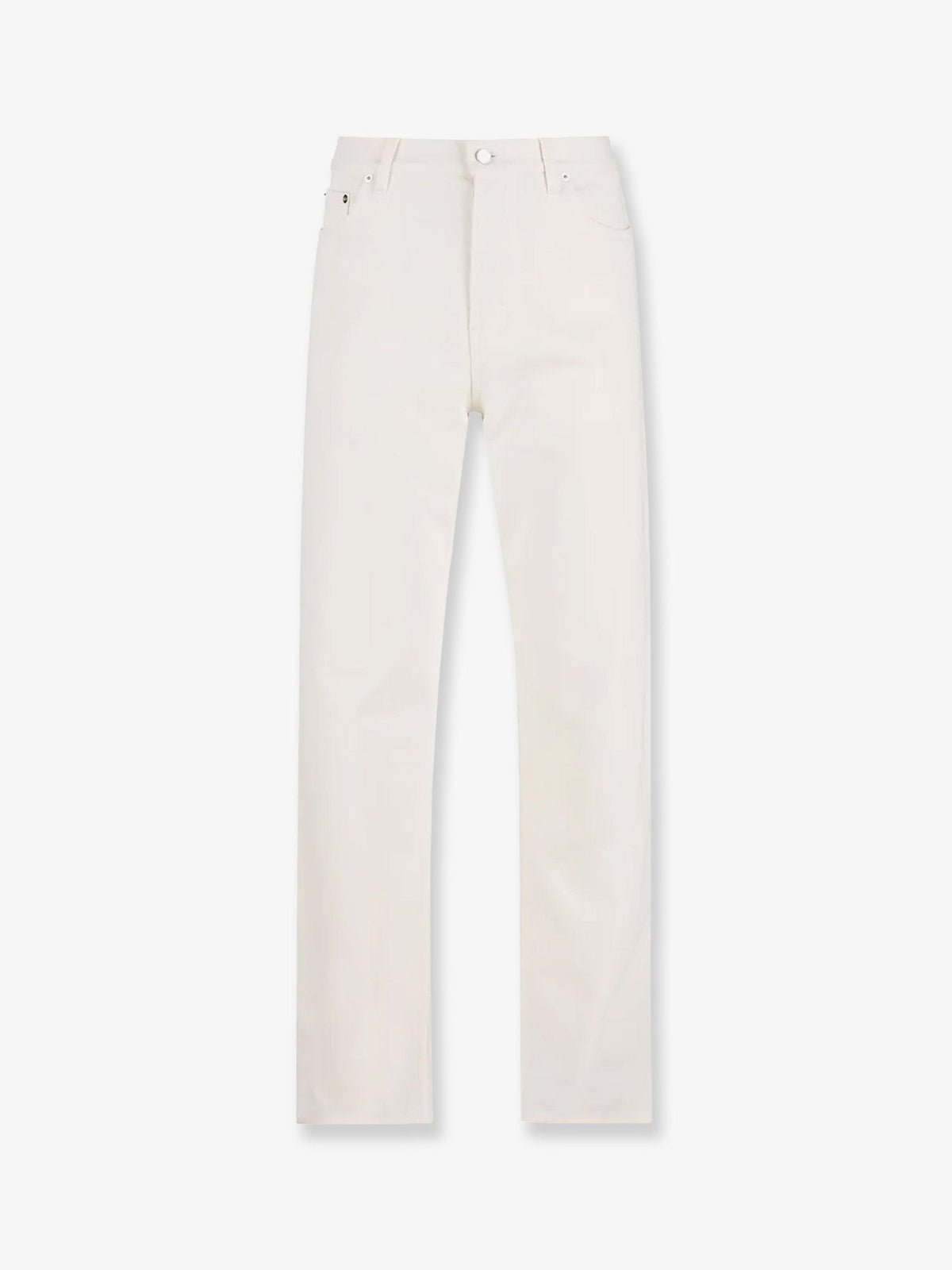 Denim trousers with metal Horsebit detail on the back